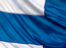 En del av en vajande finsk flagga