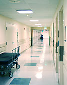 En korridor i ett sjukhus