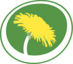 Miljöpartiets logga – en maskros i en grön cirkel