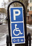 Trafikskylt för parkering för rörelsehindrad