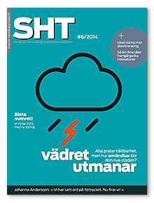 Omslaget till SHT 6-2014. En symbol för ett regn- och åskmoln.